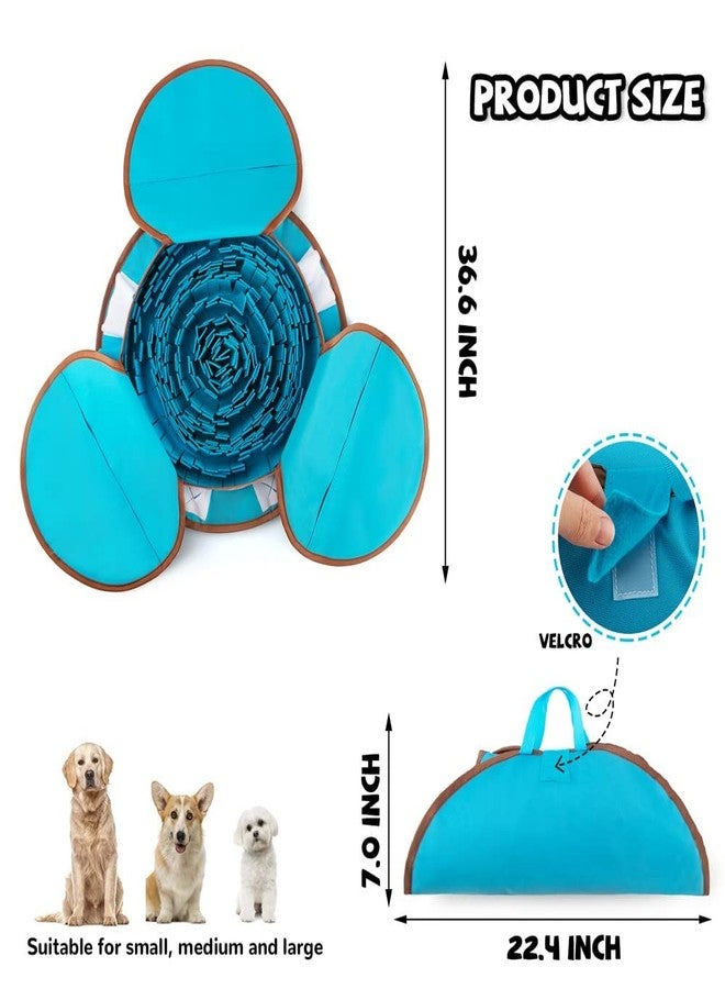 AWOOF Pet Snuffle Mat for Dogs, Interactive Feed Game for Boredom, Encourages Natural Foraging Skills for Cats Dogs Bowl Travel Use, Dog Treat Dispenser Indoor Outdoor Stress Relief (Blue) - Image 5